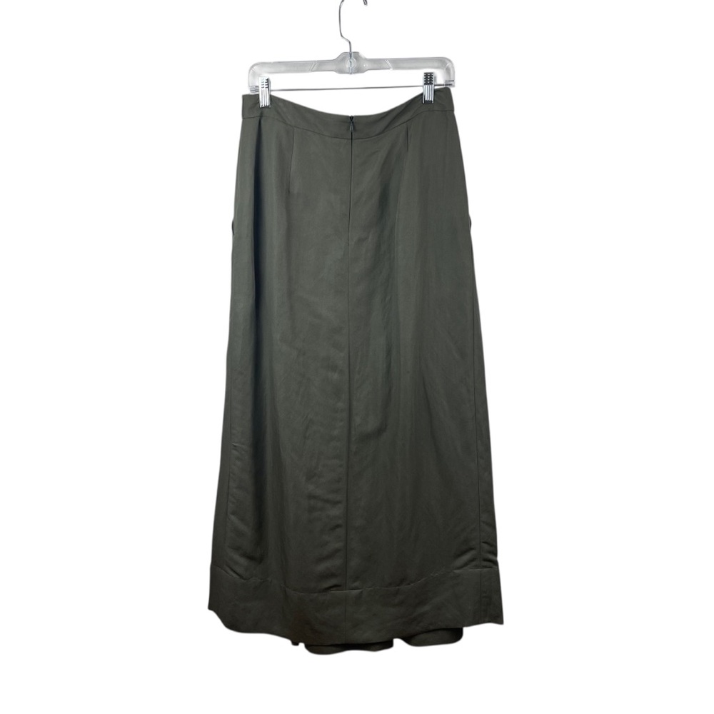 Pauw Amsterdam Women's MIDI Skirt Green Pleated Pockets Lagenlook Sz 2 - Picture 4 of 11